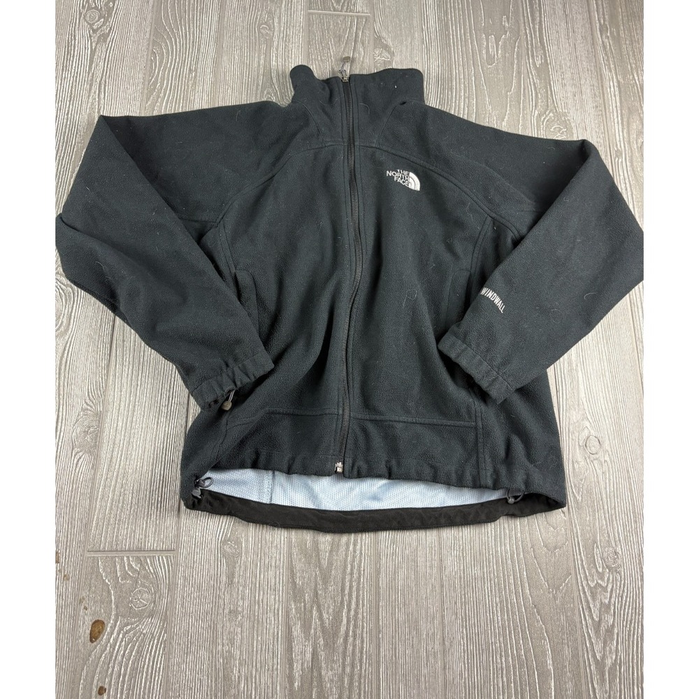 The North Face Womens Full Zip Black Windwall Fleece Jacket Size Small